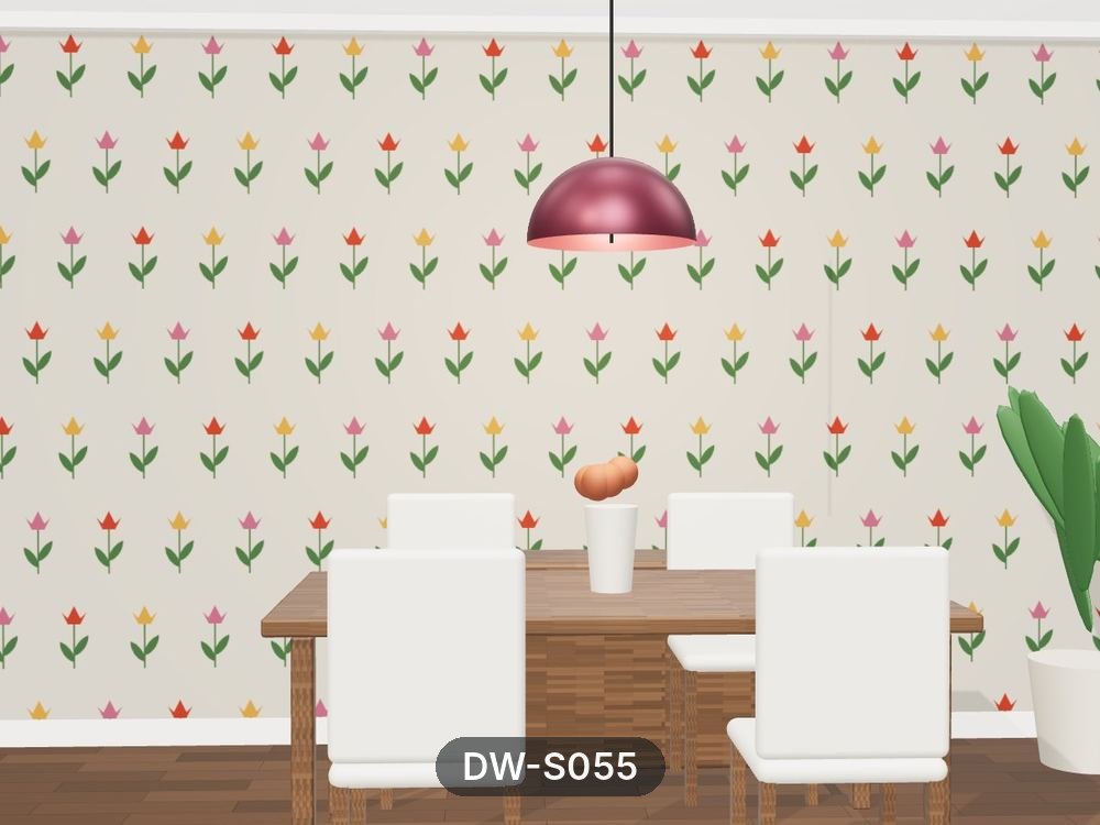 Folk Tulip Rows Wallpaper