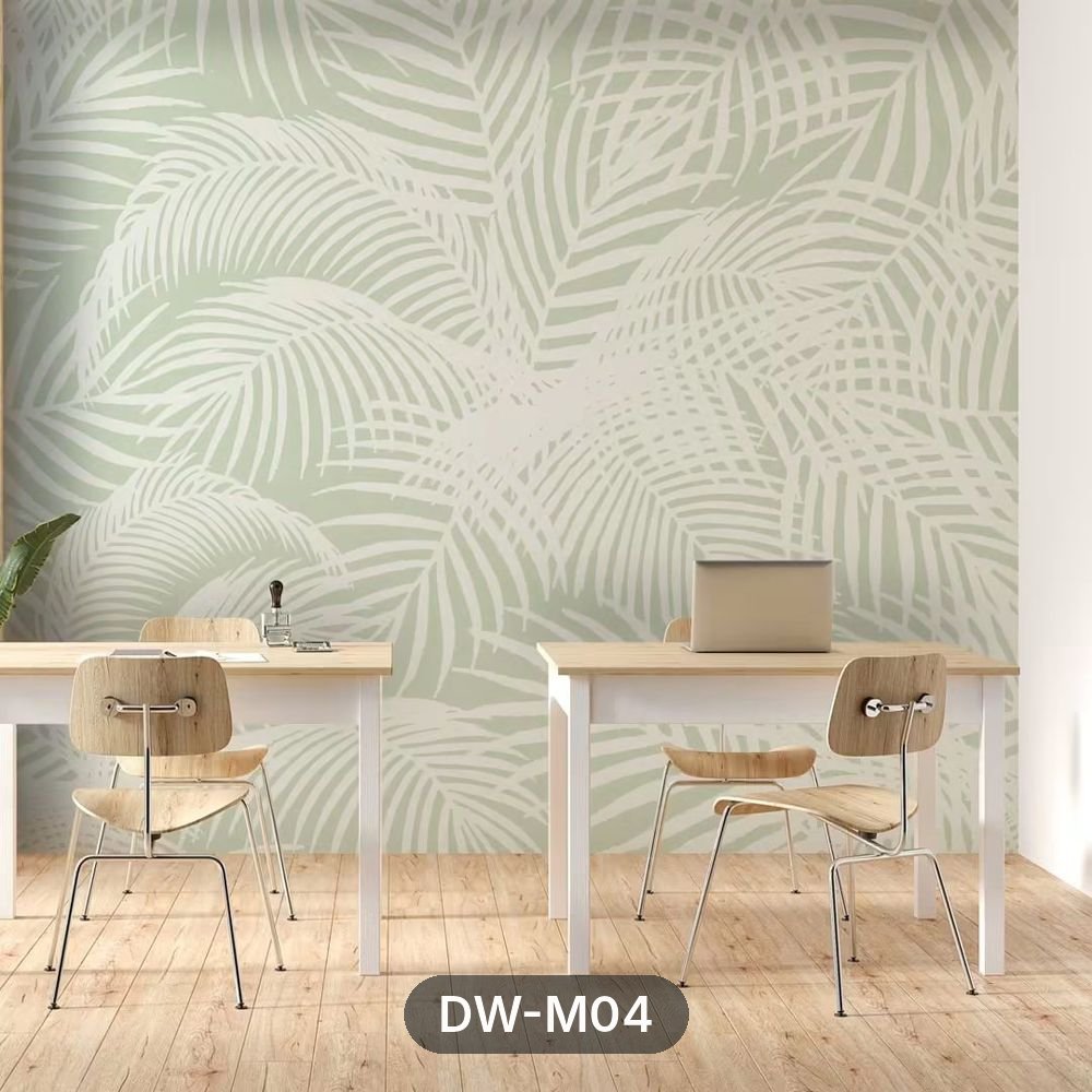 Sage Palm Fronds Mural wallpaper