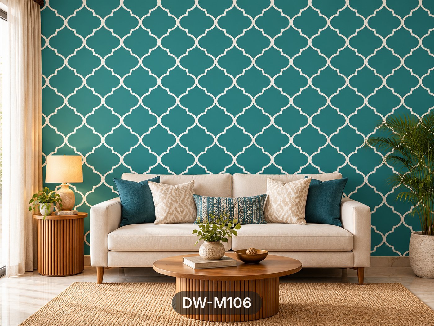 Teal Moroccan Trellis Wallpaper wallpaper