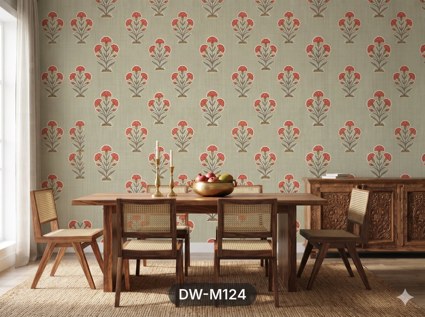 Mughal Carnation Buta Wallpaper wallpaper