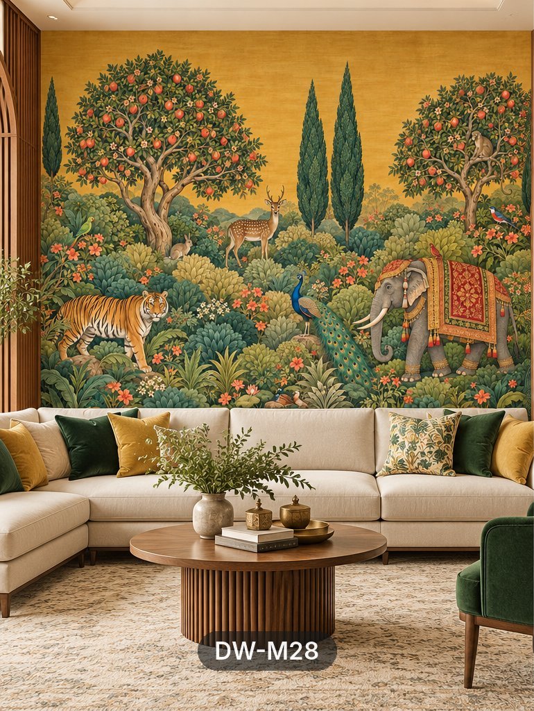 Royal Elephant Garden Mural wallpaper